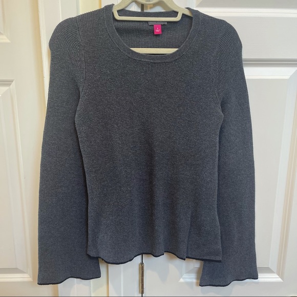 Vince Camuto Dark Grey Sweater With Black Trim - Picture 3 of 6